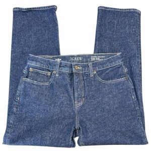 J. Crew Nipped Straight High Rise Semi-Stretch Denim Jeans Size 28P